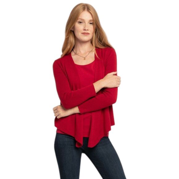 NIC+ZOE 4-Way Convertible Cardigan Red Size 1X - Picture 1 of 16